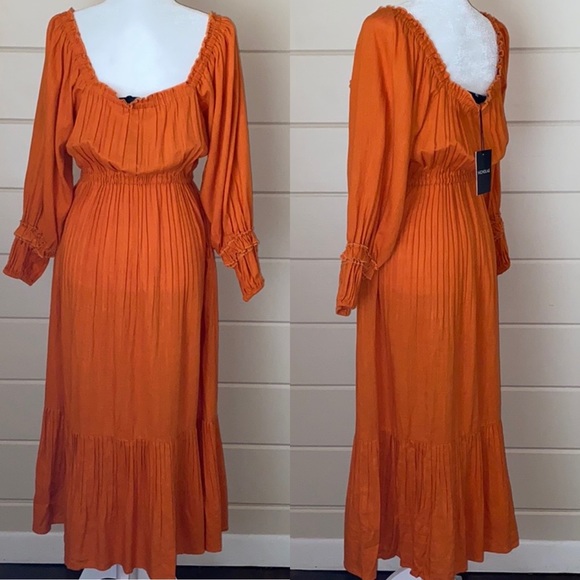 Nicholas Pleated Prairie Dress Size 8 Australian Designed - Picture 13 of 16